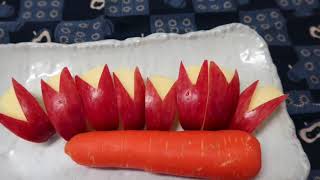 How to make Apple rabbits with full instruction Japanese fruits cutting [upl. by Helfant395]