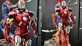 New iron man mark 7 suit 13 scale statue revealed by queen studios [upl. by Lutero]