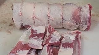 Butchering Lamb FlapBreast  Rolled Roast amp Spare Ribs [upl. by Pearla]