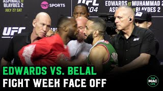 Leon Edwards fails to make Belal Muhammad flinch at Face Off  UFC 304 [upl. by Vyse]