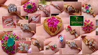 Tanishq Latest Diamond Ring Ruby Emerald Ring Starting at 11 000Light weight RingsBangaloreDeeya [upl. by Anneis]