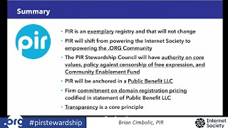 LIVE  PIR Stewardship Community Webinar pirstewardship PIRegistry ethoscapital [upl. by Leur97]