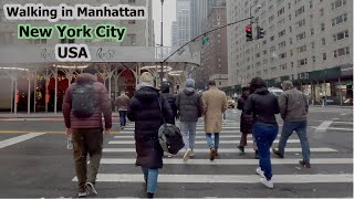 Snow in Manhattan NYC  6th Avenue Walk [upl. by Aeriela]