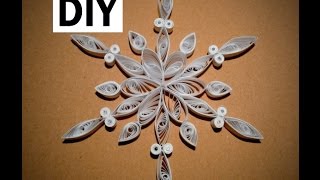 DIY  Simple Paper Quilled Snowflake [upl. by Hector]