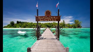 Lankayan Island Dive Resort video tour Lankayan diving  with leopard shark clownfish and jawfish [upl. by Bartko662]