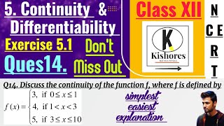 Continuity And Differentiability class 12 exercise 51 Q14 [upl. by Sankey]