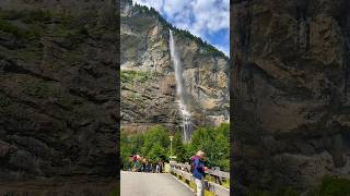 Beautiful Lauterbrunnen✨ swissvillages waterfall mountains swisslandscapes shorts nature [upl. by Jillian705]