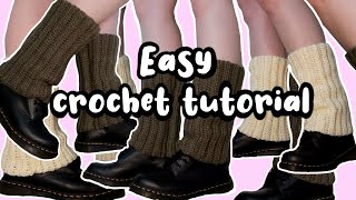 how to crochet leg warmers  easy crochet tutorial [upl. by Goodrich]