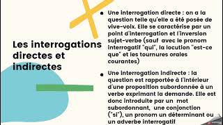 Question de grammaire  linterrogation [upl. by Essilem]