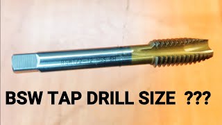 TAP drill size calculation bsw thread [upl. by Sartin]