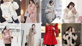 Latest Fur Wool Coat amp Jacket designs  Beautiful Winter Jacket For Girls  Modern amp Decent Designs [upl. by Hareema]