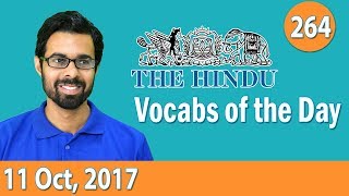 ✅ Daily The Hindu Vocabulary 11th Oct 2017  Learn 10 New Words with Tricks  Day264 [upl. by Itisahc]