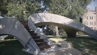 3dprintedbridge Striatus  a first of its kind 3D concrete printed arched bridge  now open [upl. by Pritchett]