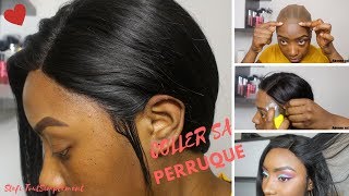 TUTO  COLLER SA PERRUQUE AVEC GOT2BE SPRAY  STOCKING CAP METHOD ALIEXPRESS HAIR [upl. by Annoed]