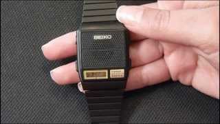 Vintage Seiko A966 series Talking watch review manual [upl. by Burnside990]