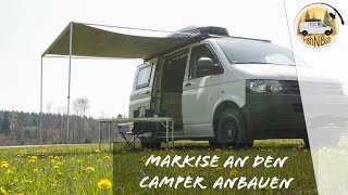 Markise an den Camper anbauen Ich baue meine neue Markise Fiamma F35 Pro an meinen VW T5 an 🚐 [upl. by Evangelina]