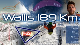 Wallis 189 Km FAIDreieck  GleitschirmStreckenflug [upl. by Yssac992]