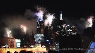 NYE 2012 2013 Langham Hotel Fireworks Melbourne [upl. by Ecallaw]