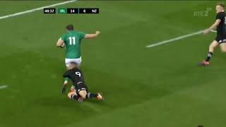 Jacob Stockdale try 2018 Ireland v New Zealand rugby [upl. by Llieno]