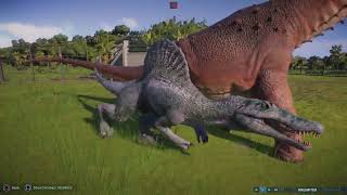 Jurassic World Evolution 2 Alamosaurus vs Spinosaurus [upl. by Alvis421]