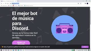 agregar bot de MUSICA en DISCORD Groovy muy facil tomara 5 minutos [upl. by Hayalat]