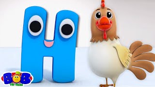 Letter H Song H for Hen Learn ABC Nursery Rhymes And Kids Song by Bob The Train [upl. by Eanal338]