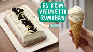 MEMBUAT ICE CREAM VIENNETTA RUMAHAN  ICE CREAM CAKE RECIPE [upl. by Aiyotal136]