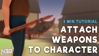 How To Attach A Weapon Or Any Object to Your Character  Unity Quick Tutorial [upl. by Annissa896]