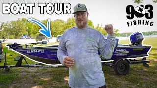 903 Fishings CRAPPIE Fishing Boat Setup FULL BOAT OVERVIEW [upl. by Frissell]