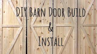 DIY Barn Door Build amp Install On Double Bypass Hardware  Chalk Paint Distressed Farmhouse Finish [upl. by Esinev]