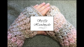 Easy Crochet Fingerless Gloves using the Cluster Stitch makeitpremier [upl. by Anauqaj]