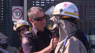 QLD Fire and Emergency Services train with RAAF firefighters [upl. by Petty]