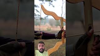 how to make a bamboo creation with wooden outdoors archery zipline hunting bowmaking [upl. by Trofmoc]