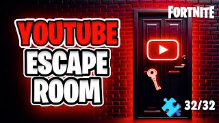 YOUTUBE ESCAPE ROOM  Fortnite  All keys and Puzzle pieces  Sugden [upl. by Shien]