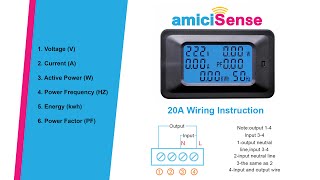 amiciSense AC 5KW 20Amp Digital Energy Meter Unboxing  कैसे करनी है Energy Meter की Wiring [upl. by Chlores396]