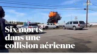 Deux avions de la Seconde Guerre mondiale entrent en collision à Dallas faisant 6 morts [upl. by Biddie]