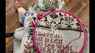 Vlogtober day 12 🍁 Mom teaches Hemstitching for Loudoun Sampler Guild [upl. by Egas947]