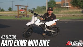 Kayo EKMB Electric Mini Bike Review Video [upl. by Alyel]