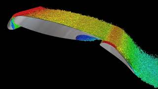 LargeEddy Simulation of a multielement wing section [upl. by Yanttirb]