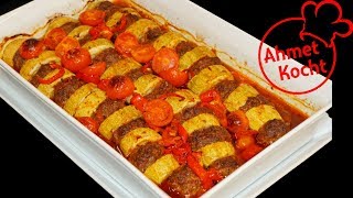 Zucchini Hackfleisch Auflauf  Ahmet Kocht  kochen  Folge 295 [upl. by Elysha536]