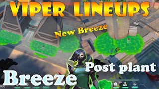 Top 15 New Breeze Viper Post Plant Lineups  Viper Lineups Breeze  Valorant Tips amp Tricks [upl. by Zacherie]