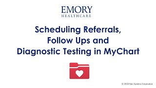 Scheduling a Referral Followup Care or Diagnostic Orders in MyChart [upl. by Ayisan]