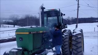 John Deere 4440 Cold Start [upl. by Animrac]