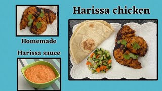 Best chicken Harissa recipeHomemade Harissa pastesauceSpicy Harissa Chicken recipeEasy grill [upl. by Halimak]