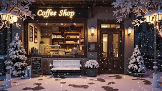 Smooth Winter Jazz in Coffee Shop Ambience amp Coffee Shop Ambience and Snow Falling [upl. by Dolora]