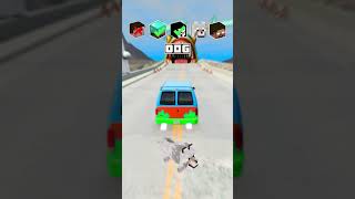 NOOB vs PRO vs HACKER vs HEROBRINE Car Jump Challenge 5 😎 🚗 shorts beamngdrive [upl. by Akcinahs363]