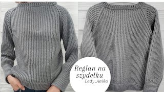 Nr3 Sweter na szydełku jak Raglan wzór jak na drutach  damskomęski  Crochet unisex Sweater [upl. by Nnaylloh]