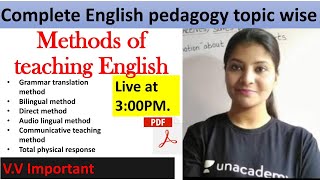 Methods of Teaching English  English PedagogyCTET2020 [upl. by Sikko]