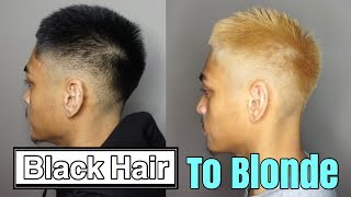 BLACK ASIAN HAIR TO BLONDE  Mens Hair [upl. by Ahsela]