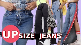 4 Really Cool Ways to Make Jeans Bigger  Upsize Jeans [upl. by Alsworth421]